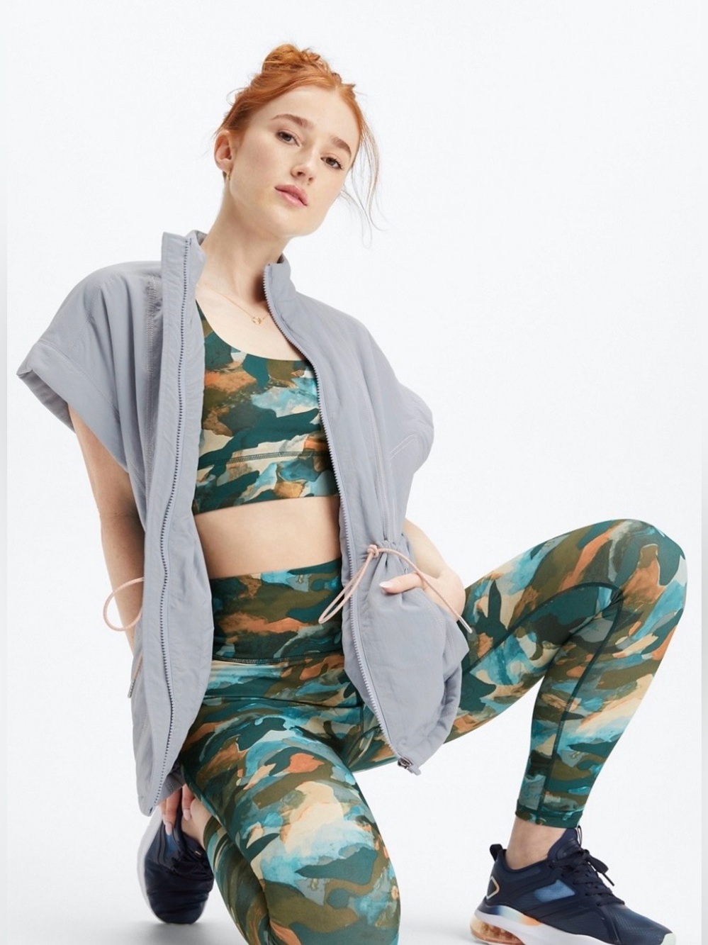 Fabletics Define PowerHold 7/8 Leggings Paint Brush Camo High Rise